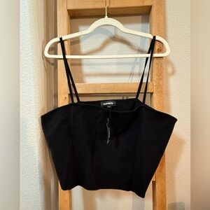 Express Black Knit Cropped Tank – Size XL – NWT